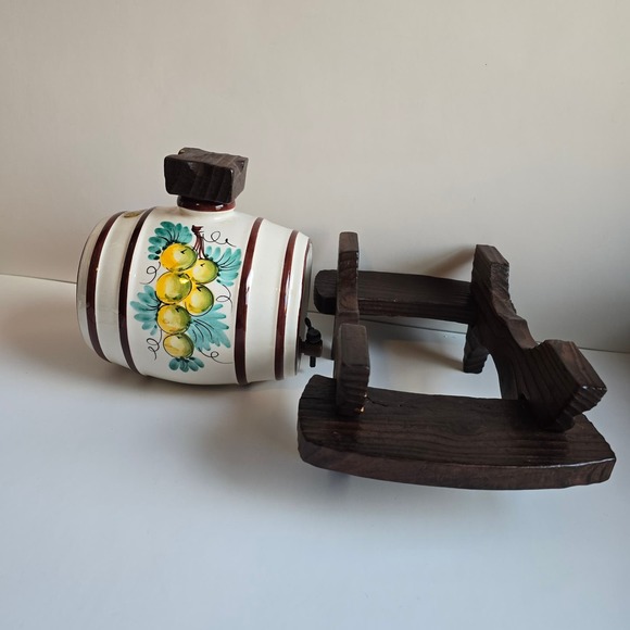 Ceramic Cask Liquor Keg Barrel Vintage Handpainted German - Picture 5 of 9